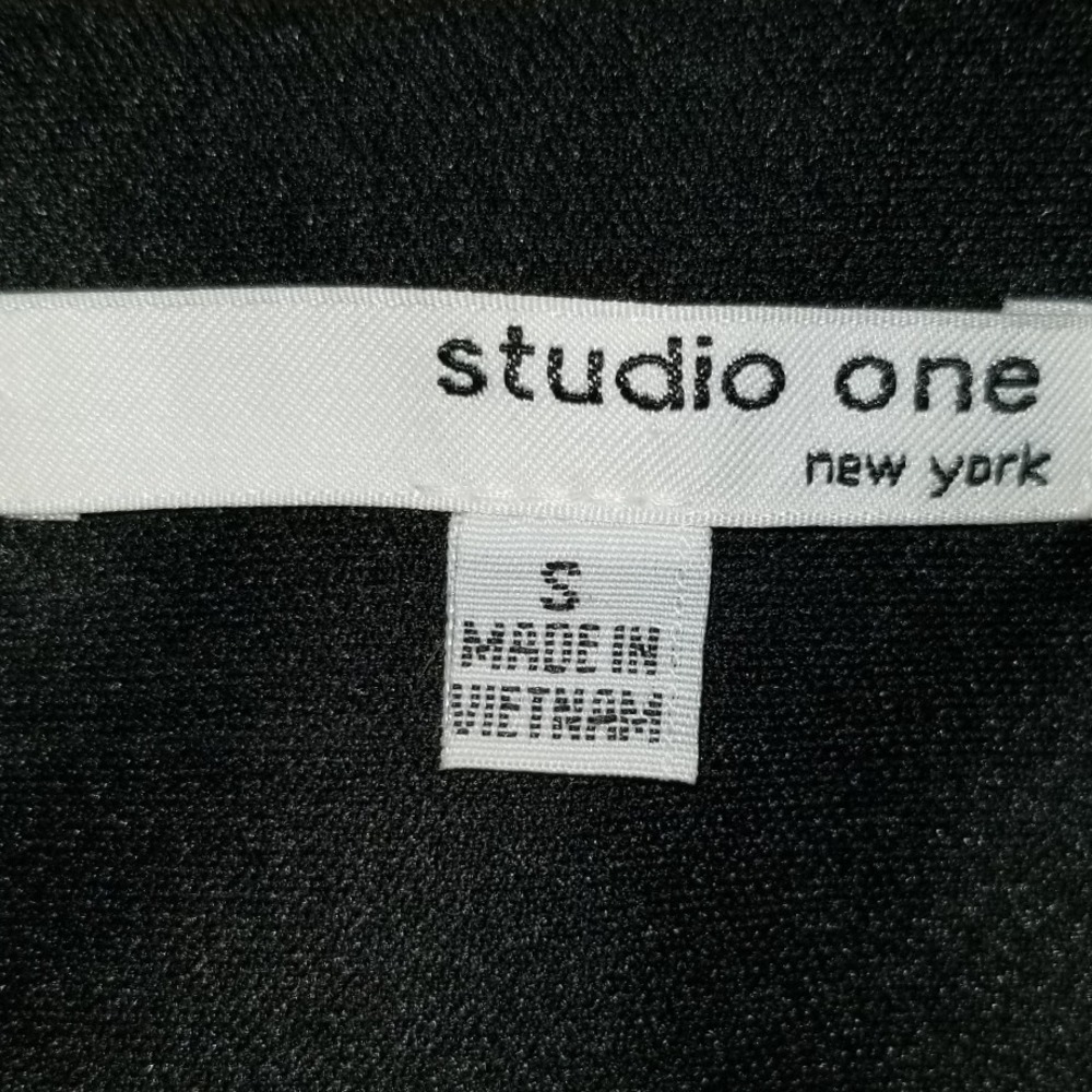Studio One New York Shift Dress Textured Print Hardware Stretch Boho Size Small - Picture 2 of 9